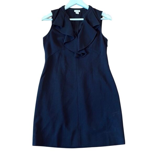 J.Crew ruffled vneck shift pullover black dress 2 - Picture 8 of 9